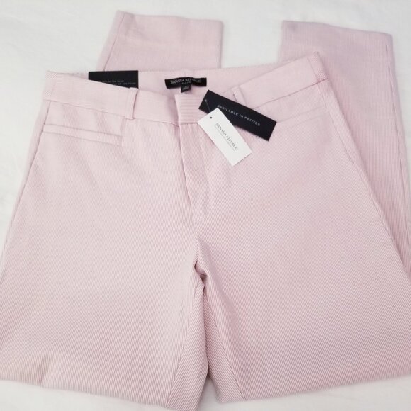 Banana Republic Modern Sloan Pink & White Striped Stretch Pants Size 8 Reg NWT - Picture 7 of 12